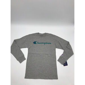 Champion Women’s Grey Logo Long-Sleeve Shirt size Small